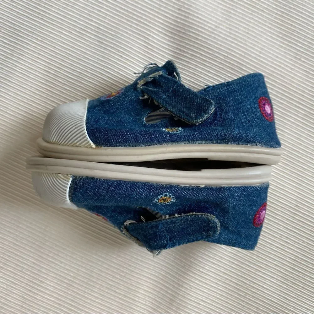 Gymboree Girls Shoes Baby Jean Floral Walking 3